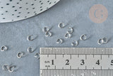 Anneaux de jonction ronds acier 304 platine inoxydable 4mm, x1gr (G9145)