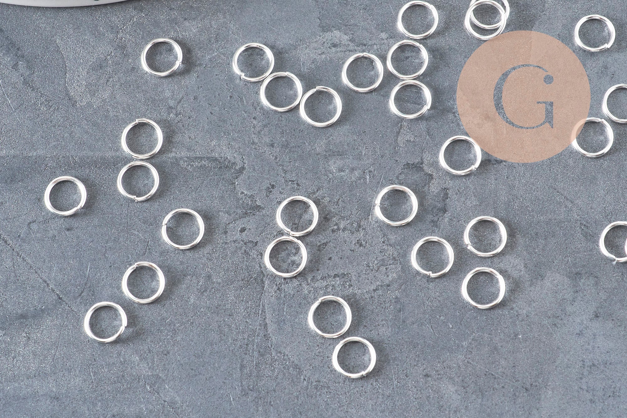 Anneaux de jonction ronds acier inoxydable argent 8mm-0.9mm, x50 (G11183)