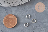 Anneaux fermés ronds acier 304 inoxydable platine 6mm/0.8mm, x5 (G11215)
