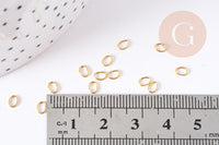 Anneaux ouverts ovales 4x3mm acier 304 inoxydable doré IP, x50 (G8765)