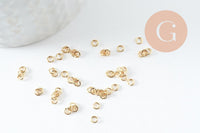 Anneaux ouverts ronds laiton doré 24K 3x0.6mm, x50 (G9892)