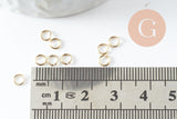 Anneaux ouverts ronds laiton doré 24K 4x0.6mm, x50 (G9895)