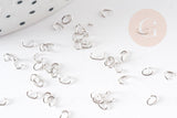 Anneaux ovales dorés or blanc 4mm, x1gr (G1707)
