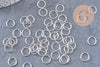 Anneaux ronds acier 304 inoxydable argenté 10mm x 1mm, x50 (G10926)