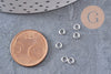 Anneaux ronds acier 304 inoxydable argenté 3.5mm x 0.6mm, x 50 anneaux (G10859)