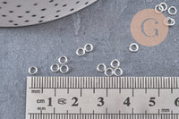 Anneaux ronds acier 304 inoxydable argenté 3.5mm x 0.6mm, x 50 anneaux (G10859)