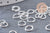 Anneaux ronds acier 304 inoxydable argenté 8mm x 1.2mm, x 50 anneaux (G10860)