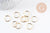 Anneaux ronds acier 304 inoxydable doré 15x1.2mm, x10 (G10092)