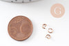 Anneaux ronds acier 304 inoxydable or rose PVD 4mm x0.7mm, x 50 (G10907)