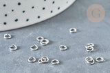 Anneaux ronds acier inoxydable platine 4mm, x2gr (G8188)