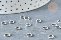 Anneaux ronds acier inoxydable platine 6mm, x5gr (G8152)
