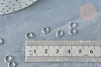 Anneaux ronds acier inoxydable platine 6mm, x5gr (G8152)