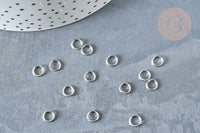 Anneaux ronds acier inoxydable platine 6mm, x5gr (G8152)