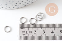 Anneaux ronds acier platine 8mm, x50 (6.6 gr), (G4106)