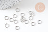 Anneaux ronds acier platine 8mm, x50 (6.6 gr), (G4106)