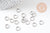 Anneaux ronds acier platine 8mm, x50 (6.6 gr), (G4106)