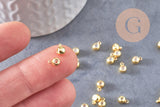 Attache bélière cahoutchouc pour pendentif laiton doré 6x4mm, x5 (G10401)