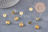 Attache et support pour pin's laiton doré 11mm, x5 (G10963) VALIDE GOOD
