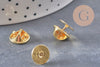 Attache et support pour pin's laiton doré 11mm, x5 (G10963)