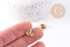 Attache pour pin's acier inoxydable IP 304 doré 11.5mm, x5 (G10119)