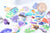Autocollant pierre gemme variés 40x70mm, x50 (G10694)