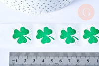 Autocollants ronds trèfle vert 25mm, x500 (G4962)