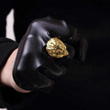 Bague acier or large lion homme 8.1mm, x1 (G6862)