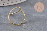 Bague coeur réglable acier 304 inoxydable doré IP Taille 57, x1 (G11327)