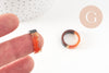 Bague ébène bois résine feuille d'or orange 16mm, x1 (G3287)
