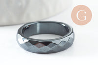 Bague hématite noire facetté 19 ou 21mm, x1 (G3290)