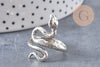 Bague homme argentée réglable serpent 18mm,x1 (G4614)