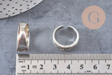 Bague homme réglable gravée zamac argenté 16mm, x1 (G2400)