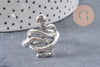 Bague homme zamac argenté réglable serpent 18mm, x1 (G2399)