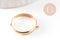 Bague réglable acier inoxydable 304 doré avec anneau 3mm/18mm, x2 (G9907)