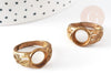 Bague réglable cabochon laiton brut 18mm, x1 (G0509)