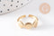 Bague réglable coquillages acier doré 304 inoxydable, x1 (G10365)