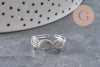 Bague réglable coquillages acier platine 304 inoxydable, x1 (G11151) VALIDE
