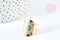 Bague réglable dentelle Plumes pierre turquoise acier doré Taille 54, x1 (G7637)