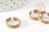 Bague réglable dentelle vague laiton brut 16mm, x2 (G3755)