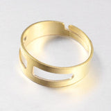 Bague réglable fer doré 18mm, x5 (G1242)