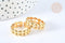 Bague réglable grain de riz acier inoxydable doré Taille 54, x1 (G7003)