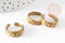 Bague réglable gravée dentelle fine laiton brut 16mm, x2 (G3747)
