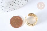 Bague réglable grosse chaine acier inoxydable doré Taille 57, x1 (G7011)