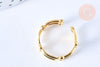 Bague réglable grosse maille acier doré Taille 54, x1 (G6412)