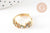 Bague réglable laiton doré LOVE zircons colorés 17mm, x1 (G4329)