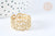 Bague réglable large chevrons dentelle acier inoxydable doré 304 Taille 54, x1 (G7017)