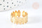 Bague réglable large dentelle acier doré 304 inoxydable IP taille 54, x1 (G8471)