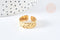 Bague réglable large tressé acier doré 304 inoxydable IP taille 54, x1 (G8467)