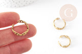 Bague réglable maille boucle laiton brut 16mm, x2 (G3757)