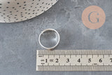 Bague réglable personnalisable acier 316 argenté inoxydable 18mmx5mm, x2 (G11182)